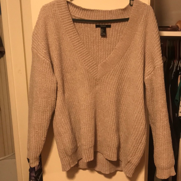 Forever 21 cream v neck cozy sweater - Picture 3 of 6